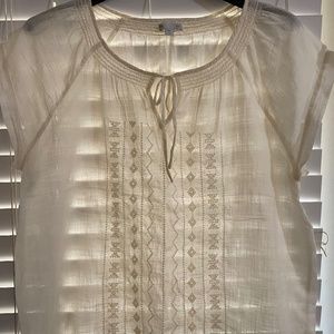 Gap cream peasant top size XL